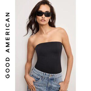 Good American Black Strapless Bodysuit